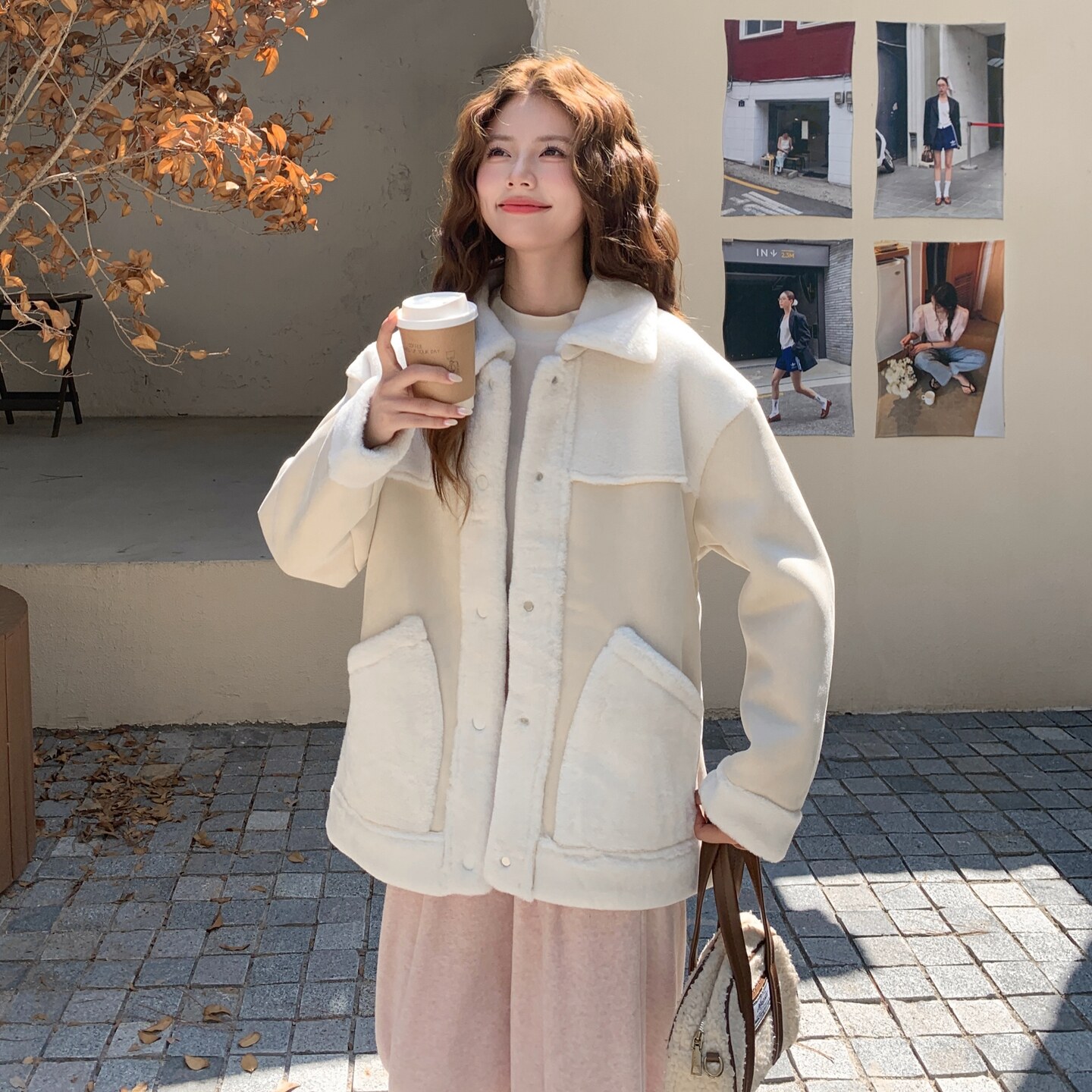2025冬款现货现货拼接羊羔毛2色#25182-P175-K258,女装皮草,唛多