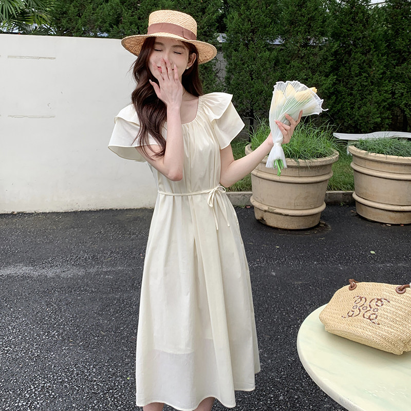 2026年夏季现货清新显瘦百搭连衣长裙2色入#3098-P105-K158，女装连衣裙，唛多