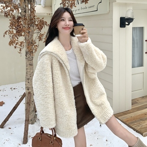 2025 冬季新款 现货现货 加厚大翻领羊羔毛外套#25199-P210-K318,女装皮草,唛多