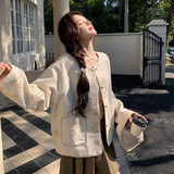 新中式国风小香风外套女2025春秋季新款休闲复古刺绣短款圆领上衣，女装短外套，唛多