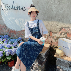 可盐可甜炸街牛仔背带连衣裙女夏2025新款网红爆款减龄,女装连衣裙,唛多