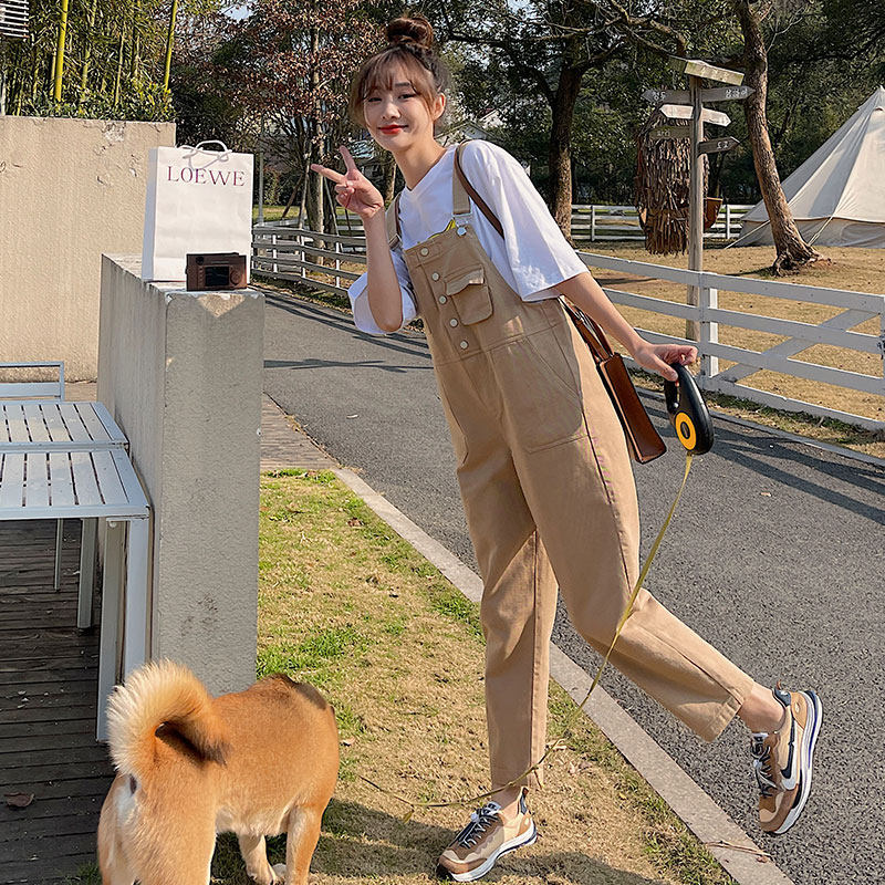 2026年现货春款简约减龄背带裤2色入#2215-P95-K148，女装休闲裤，唛多