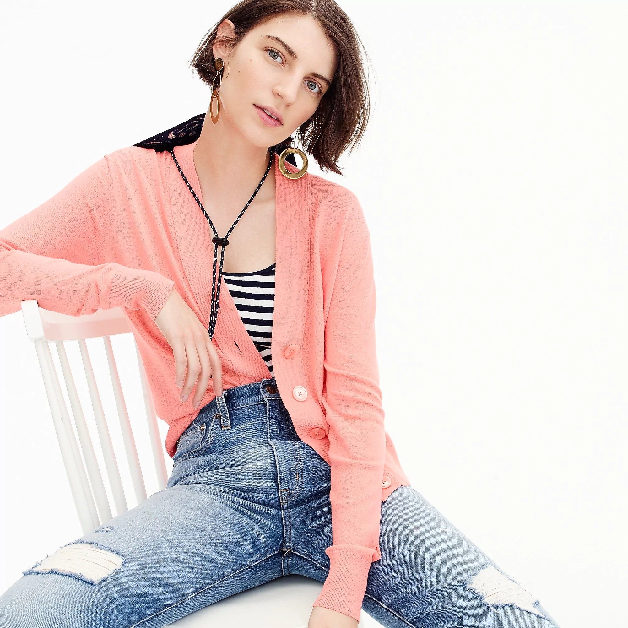 现货 美国J.CREW/JCREW 女士新款多色好品质 V领长袖开衫针织衫