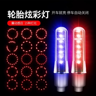 自行车风火轮灯单车车胎气嘴气门芯灯警示灯震动感应闪光灯气嘴灯