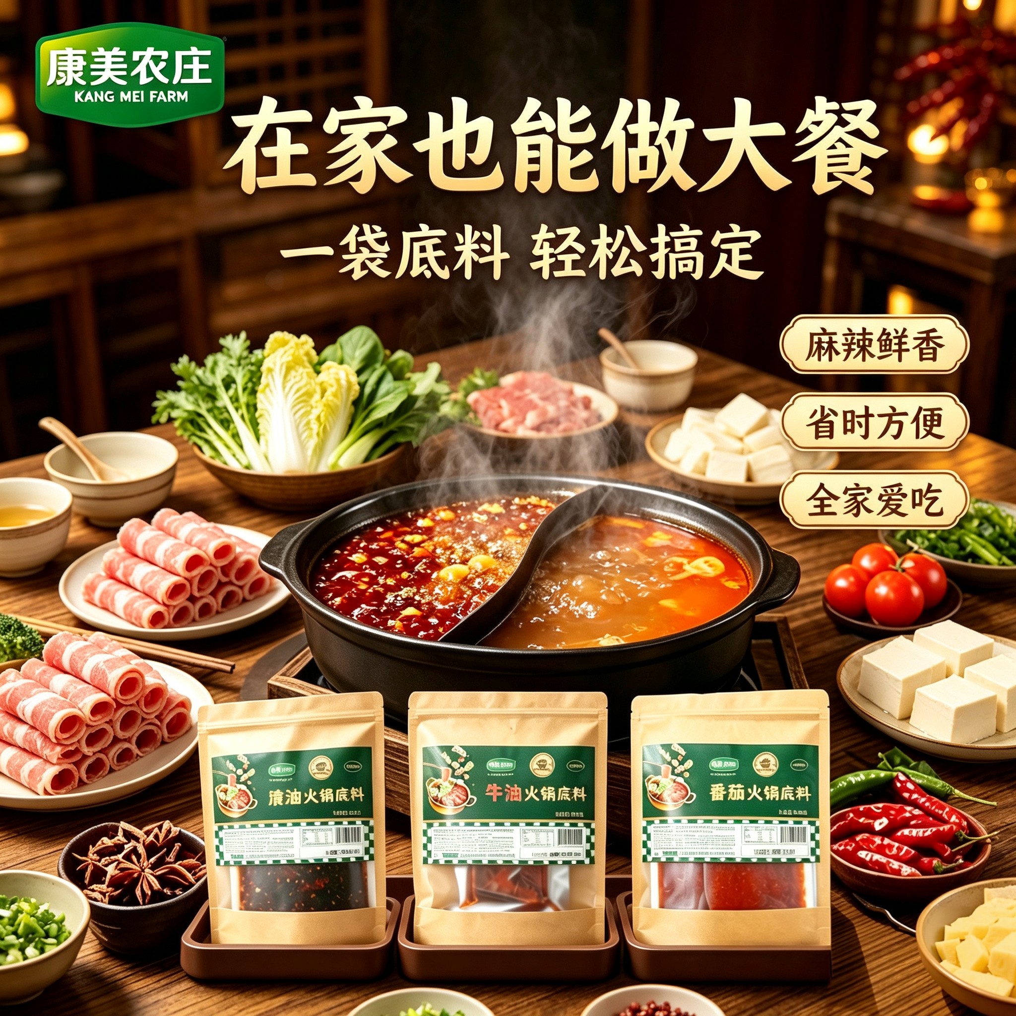 甘肃康美农庄番茄清油牛油火锅底料串串料天水麻辣烫料麻辣香锅料