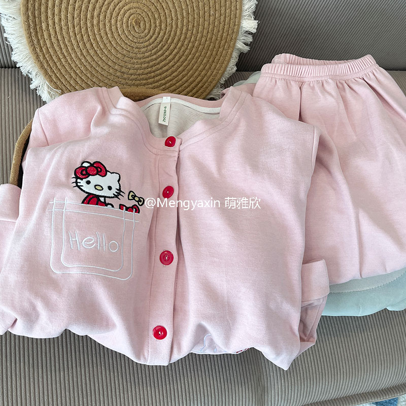 猫咪女羊绒卡通睡衣可爱