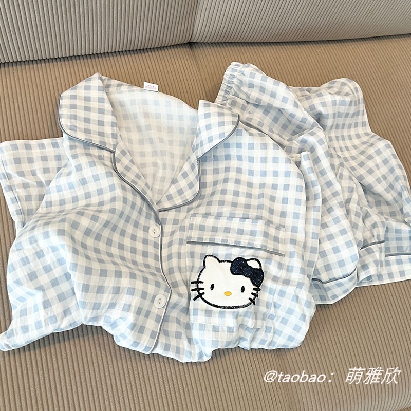 KT猫女云朵棉卡通睡衣开衫