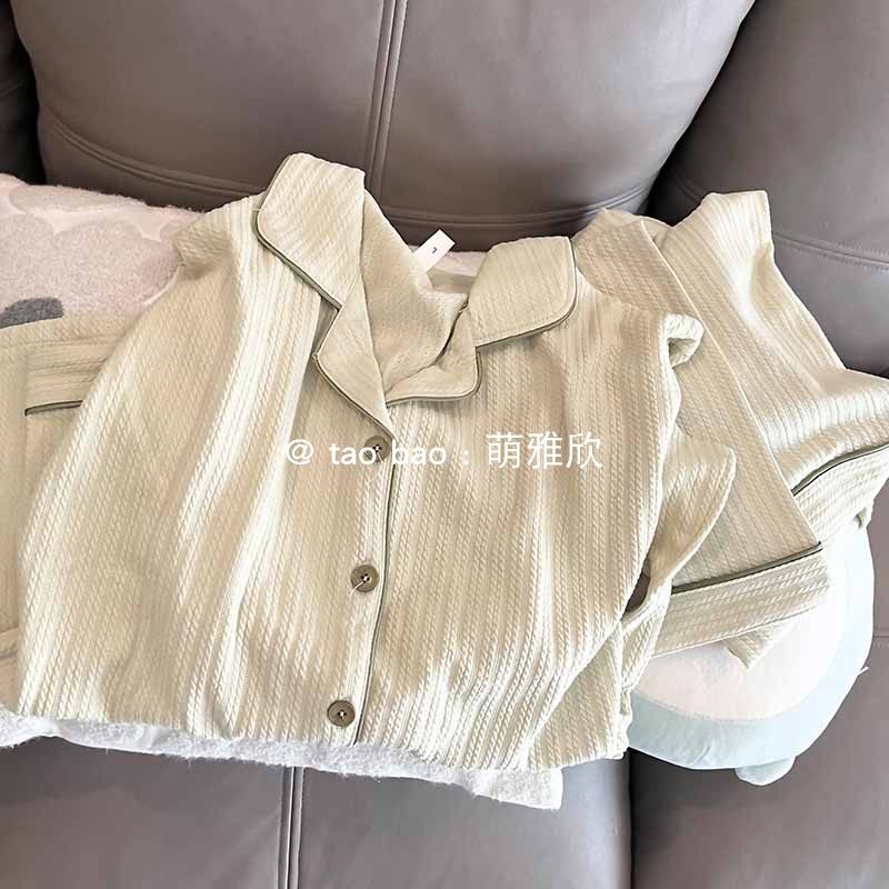 韩版绿色睡衣女款春秋季纯棉长袖长裤两件套学生简约可外穿家居服,女士内衣/男士内衣/家居服,睡衣/家居服套装,淘宝优惠券,粉丝福利购,淘宝优惠卷