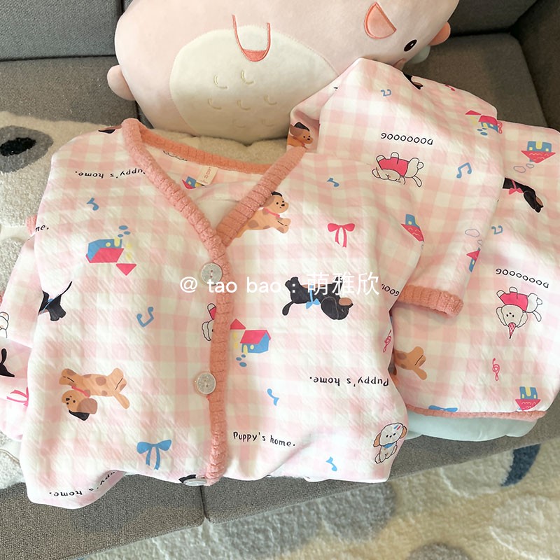 小狗女空气棉卡通睡衣可爱