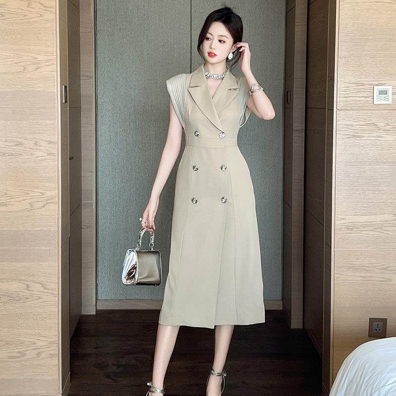 正式场合连衣裙女装2026新款夏装通勤气质女神范高级感收腰西装裙