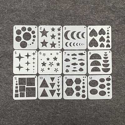 油画棒绘画镂空模板通用圆太阳月亮云朵正方形五角星diy塑料水洗