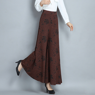 裙裤 垂坠感阔脚裤 甩裤 2025秋季 长裤 阔腿裤 高级感印花休闲裤 女 新款