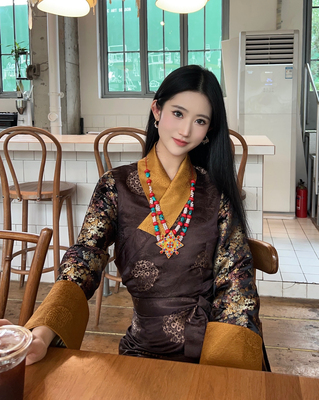 藏蓝的诗  浮翠流光 原创西藏服博拉重磅刺绣时尚民族风气质显瘦