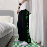 A334-K08-40免烫冰丝薄款青少年字母印花休闲宽松运动长裤，男装休闲裤，电商B339(原A334）
