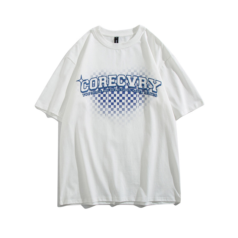 夏季青少年趣味字母印花休闲宽松圆领短袖A334-TX06-25200G全棉,男装T恤,电商B339(原A334）