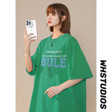 A334-TX03-252024夏季新款通勤创意字母印花圆领宽松短袖T全棉，女装T恤，电商A334