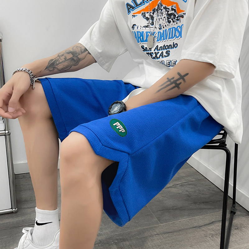 华夫格短裤夏季ins潮流休闲中裤宽松男生运动五分裤A334-DK09-35,男装休闲裤,电商B339(原A334）