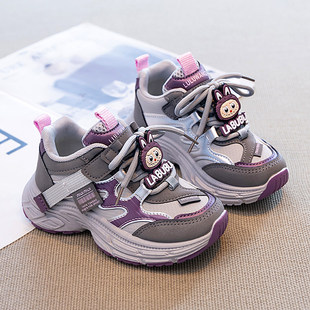 小江博士官方拉布布女童鞋子2025秋季儿童透气运动老爹鞋女孩轻便