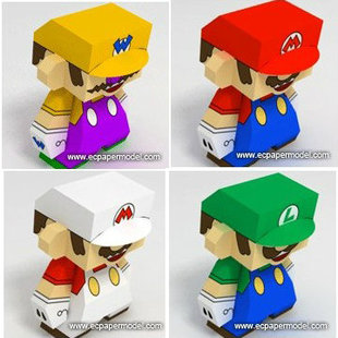 儿童手工折纸DIY拼装立体3D纸质模型玛丽公仔超级玛丽马里奥制作
