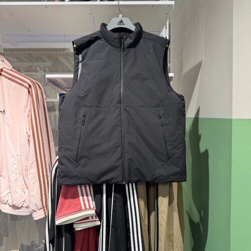 Adidas阿迪达斯男子羽绒服马甲26秋冬新款休闲保暖鸭绒背心KW4718