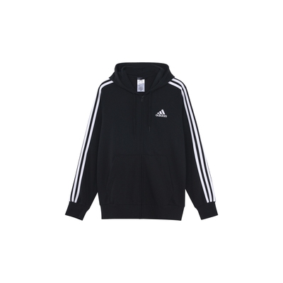 Adidas阿迪达斯外套男女同款2024秋三条纹连帽休闲运动夹克GK9032