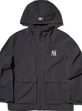 MLB春季新款男女梭织连帽防风简约运动休闲夹克外套3AWJB0144