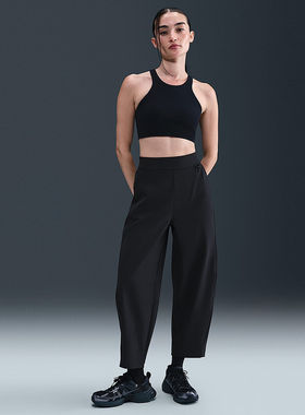 NIKE耐克女裤春季宽松透气轻薄速干高腰九分裤运动长裤HQ0231-010