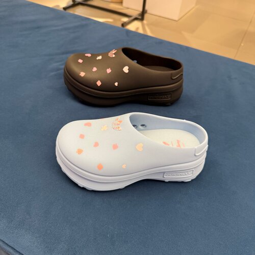 Adidas阿迪达斯三叶草迪士尼柴郡猫联名款厨师穆勒洞洞拖鞋KH5902