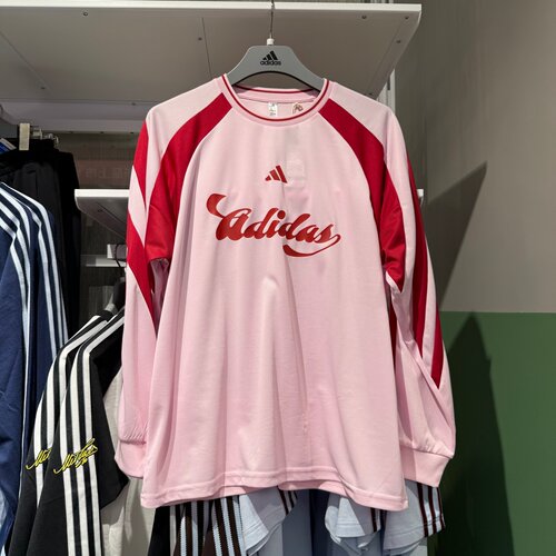Adidas阿迪达斯26春季新款女子足球文化运动休闲长袖T恤 JY7640