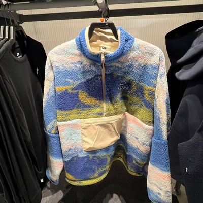 NIKE耐克男子马年限定款半拉链仿羊羔绒舒适套头衫卫衣IQ6117-126