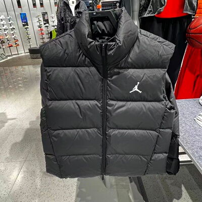 NIKE耐克JORDAN男25冬季新款休闲保暖立领羽绒马甲背心IF4262-010