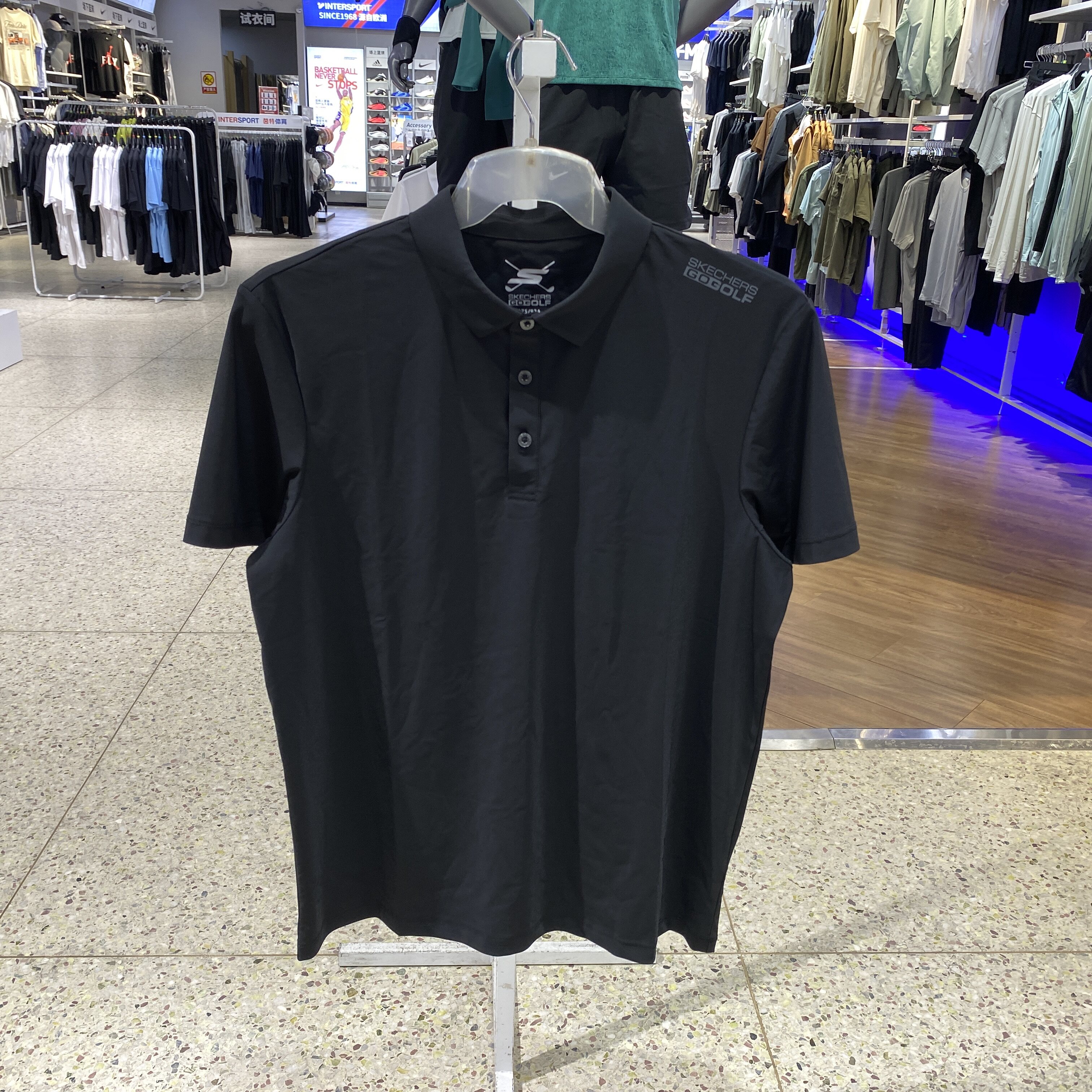 斯凯奇POLO衫男装夏季休闲短袖运动服T恤衫半袖P226M203-03K8