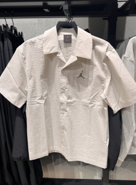 NIKE耐克Jordan男25夏新款翻领衬衫半袖外套POLO领短袖IF0388