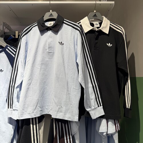 Adidas阿迪达斯三叶草26春新款男POLO衫翻领三条杠长袖T恤 KE2445