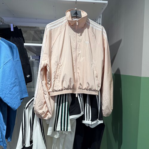 Adidas阿迪达斯三叶草女短款外套三条杠运动休闲泡泡袖夹克KY5046