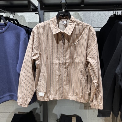 NIKE耐克男25夏季新款运动休闲外套条纹百搭翻领夹克IF0379-247