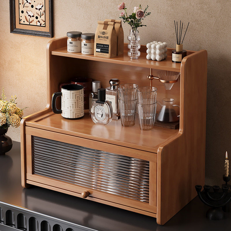 化妆品置物架实木玄关香水口红首饰收纳架桌面梳妆台护肤品收纳盒