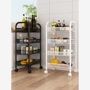 厨房置物架落地多层可移动家用小推车婴儿放蔬菜篮子菜筐玩具收纳