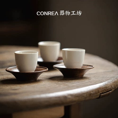 国潮风茶托隔热杯垫胡桃木实木材