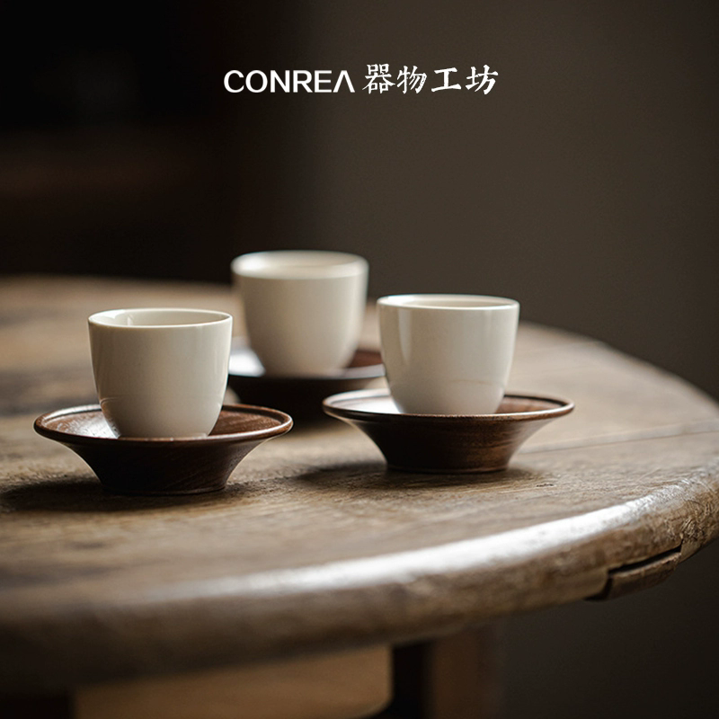 CONREA/中国风手作胡桃木茶杯垫