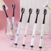 牙刷软毛成人高档家用抑菌竹炭黑白情侣男女士学生超细刷丝家庭装