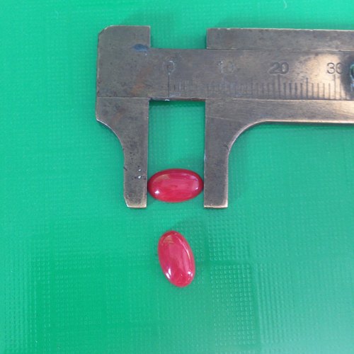 红宝石裸石戒面平底镶嵌专用6X10蛋面