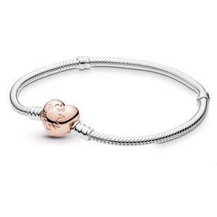 潘家新款爱心头玫瑰金手链 Shine心形链扣 简约精致时尚饰品女