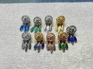 潘家风格不掉色珠子手链项链吊坠diy配件手工串珠捕梦网羽毛