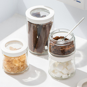 日本ASVEL玻璃密封防潮糖罐 黄糖冰糖方糖红糖调味料瓶调料盐罐