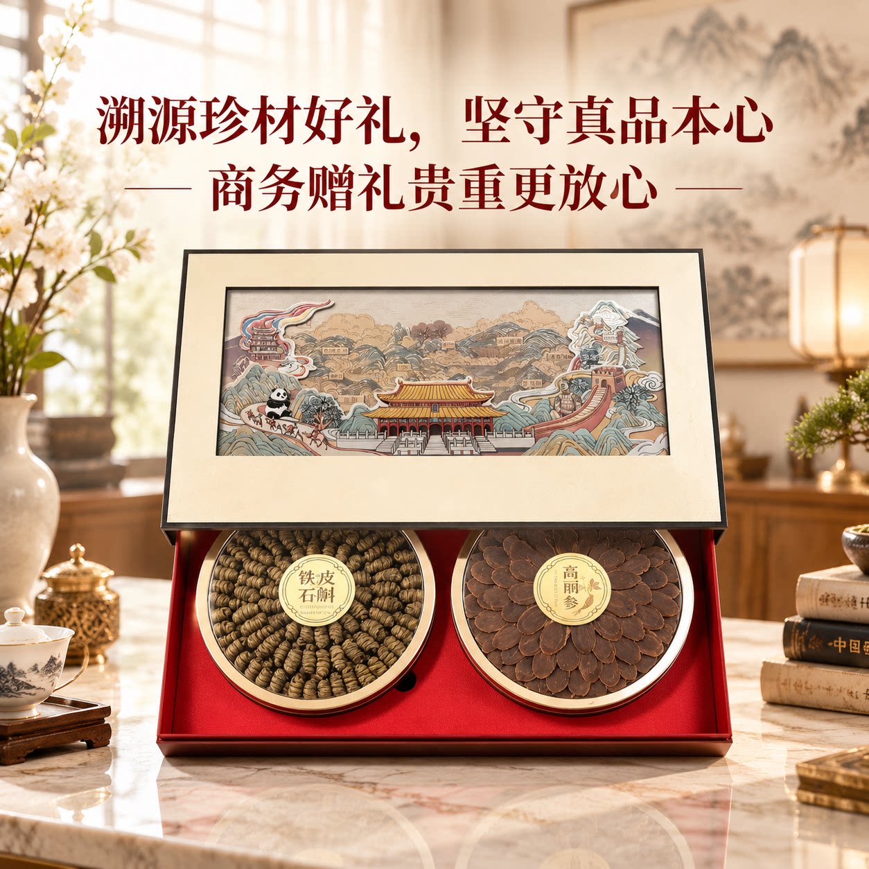 【线下渠道专柜高品质】铁皮石斛 高丽参双拼礼盒