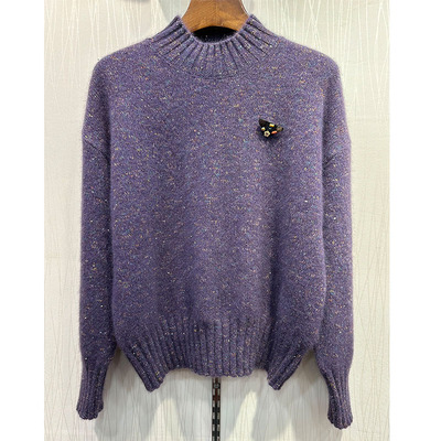 毛衣女款2025新款雪豹羊毛羊绒衫