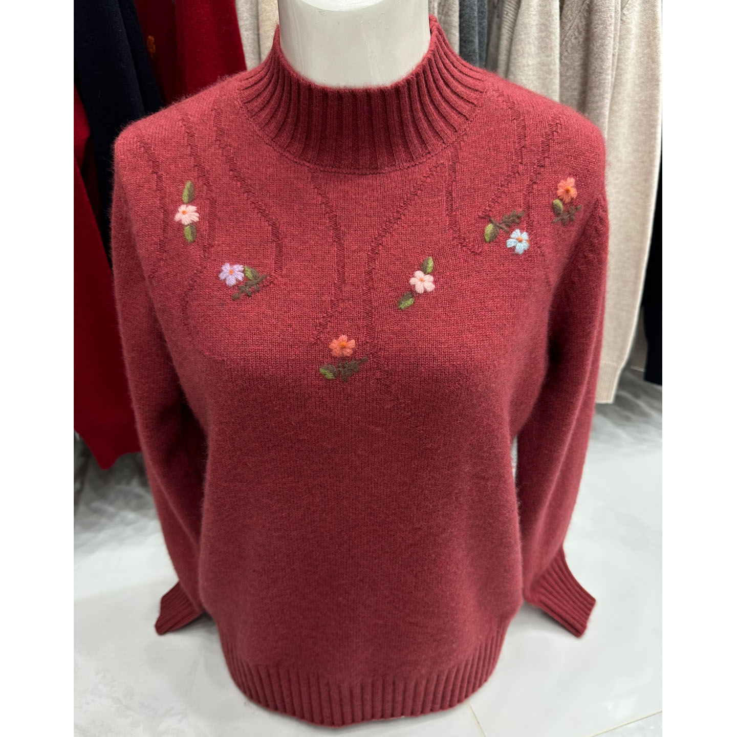 中老年人毛衣妈妈冬季加厚羊绒衫