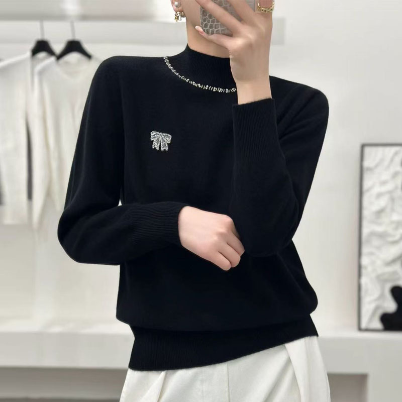 半高领毛衣女2025新款雪豹羊绒衫