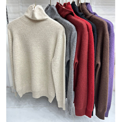 堆堆领毛衣女2025新款雪豹羊绒衫